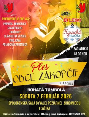 plagát - Ples Obce Zákopčie 2026